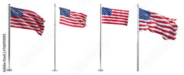Fototapeta american flag set, generative ai