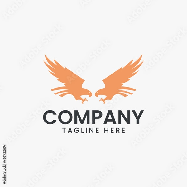 Fototapeta Design logo  two falcon icon symbol vector