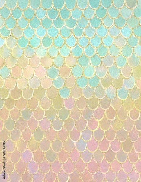 Fototapeta Abstract background inspired by mermaid scales.