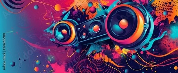 Obraz ADHD Music Power: Dynamic Speaker Vibration Art