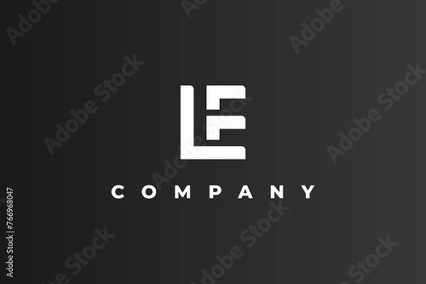 Fototapeta letter l e monogram modern logo