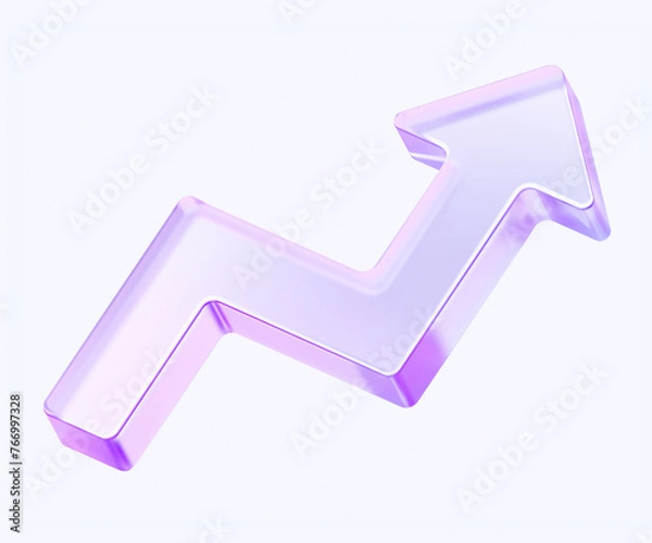 Obraz arrow icon with colorful gradient. 3d rendering illustration for graphic design, ui ux design, presentation or background. shape with glass effect	
