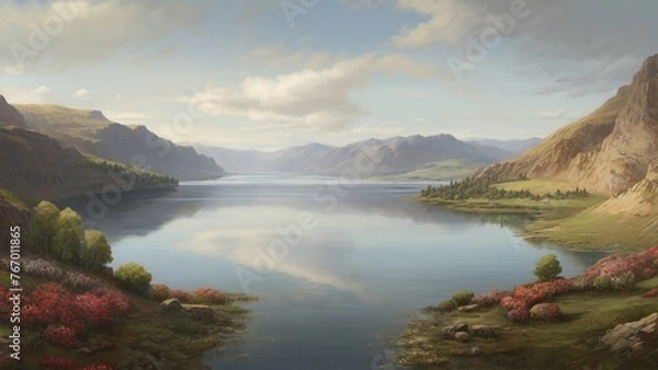 Fototapeta view of the lake