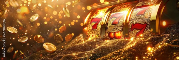 Obraz Slot Machine Rolling Drums