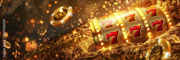 Obraz Slot Machine Rolling Drums