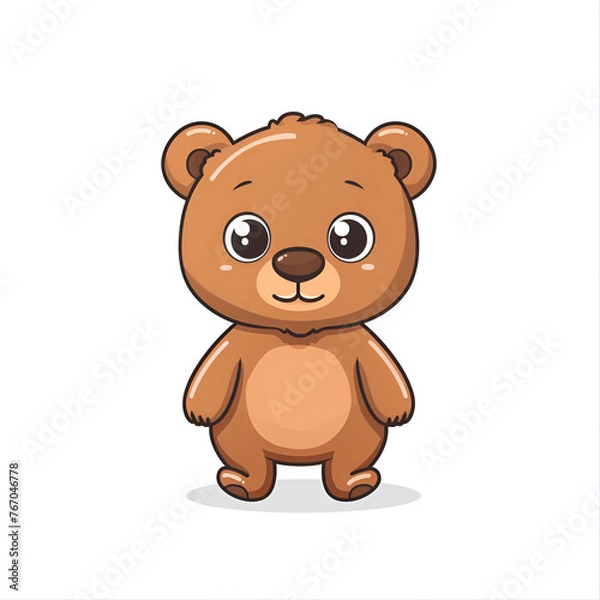 Obraz Cartoon bear on a white background. Illustration.