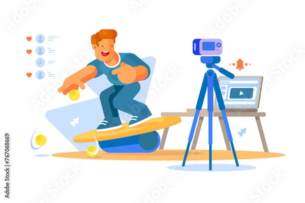 Fototapeta Vlogger Juggling Balls Trick