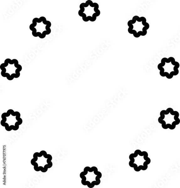 Fototapeta Star round decorative border frames. Design element, ornament