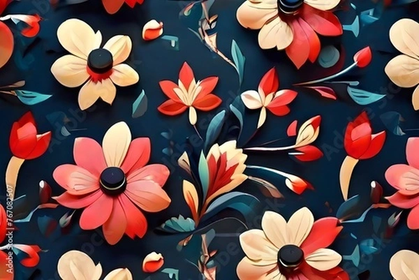 Fototapeta Flower bed sheets print