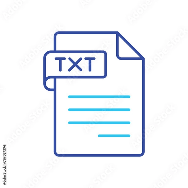Fototapeta Blue Line Font File vector icon