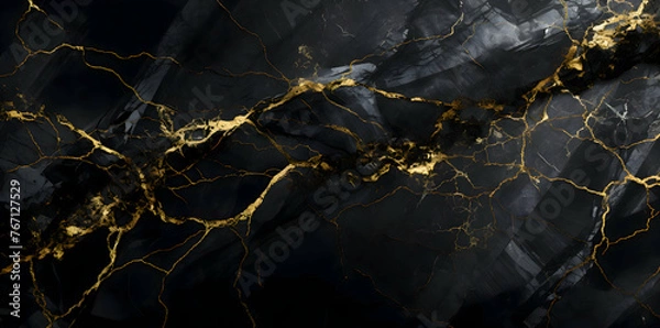Fototapeta Marble granite white with gold texture. Background wall surface black pattern graphic abstract light elegant gray floor ceramic counter texture stone slab smooth tile silver natural