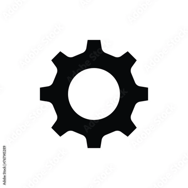 Fototapeta Machinery vector icon. Gear symbol. Cogwheel icon. Settings icon. Screw nut sign. Screw-nut sign. Isolated vector flat pictogram. Cog round symbol design. UX UI icon