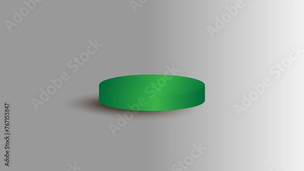 Obraz 3D green podium on white background