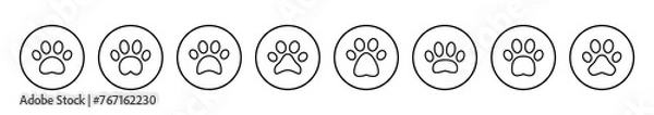 Obraz Paw icon vector illustration. paw print sign and symbol. dog or cat paw