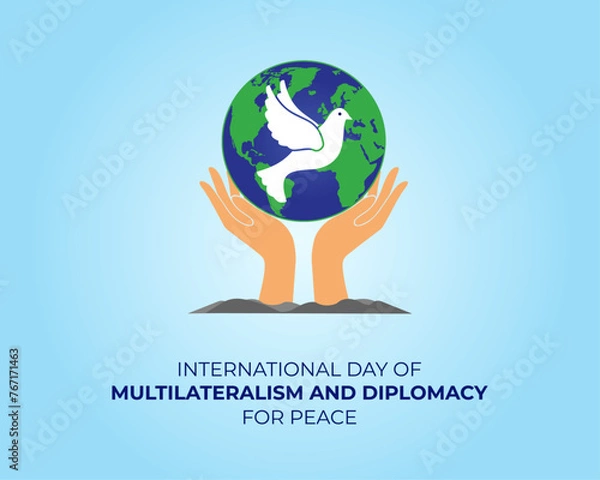Fototapeta Title: International Day of Multilateralism and Diplomacy for peace. 24 April. Holiday concept. Template for background with banner, poster and card. Vector illustration.

