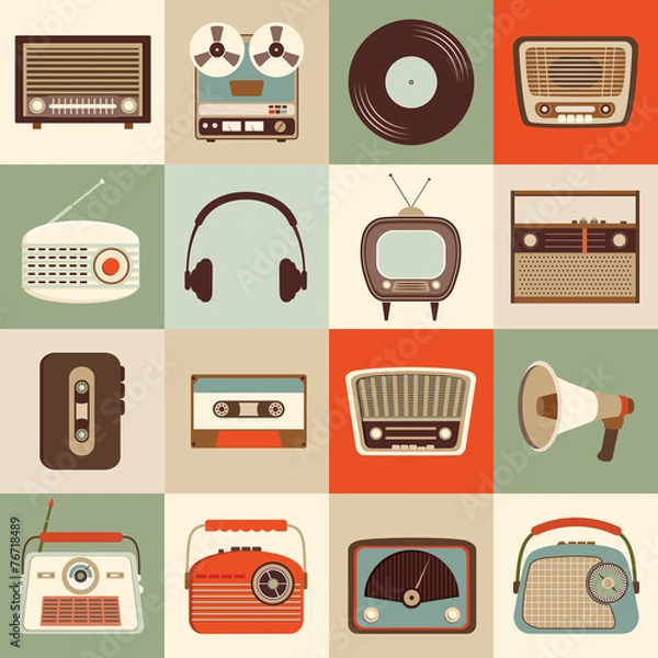 Obraz Vintage gears in flat design