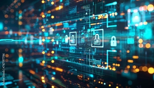 Obraz Vulnerability Management and Patching Strategies, vulnerability management and patching strategies with an image showing IT administrators deploying security patches, AI