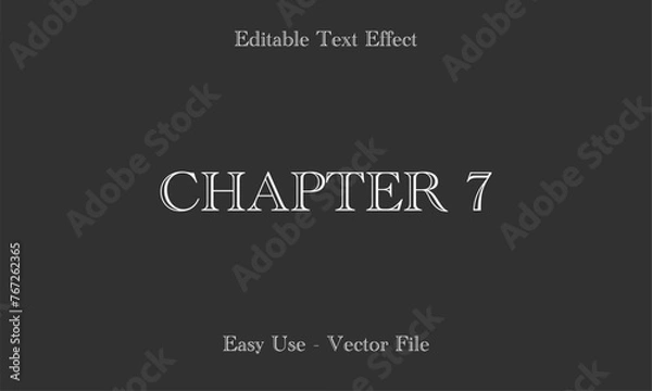 Fototapeta Chapter Lettering. Editable Text Effects. Editable Font Vector