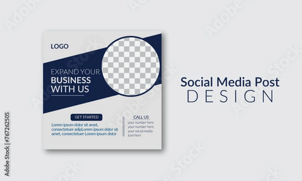 Obraz  Eye catching social media post design for business natural food cosmetic product as well as business advertisement with organic background and this is modern creative and unique design