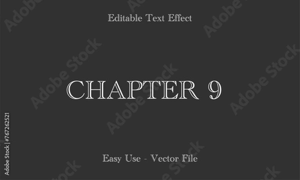 Fototapeta Chapter Lettering. Editable Text Effects. Editable Font Vector
