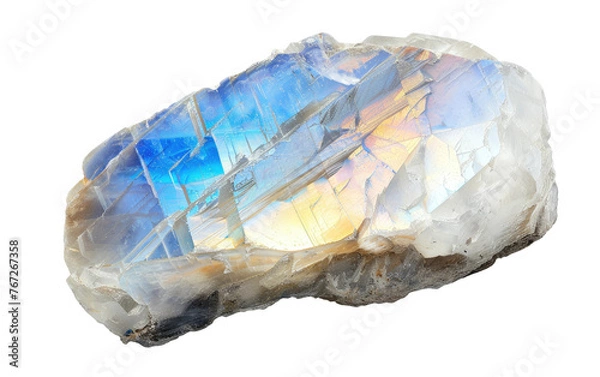 Fototapeta Glowing Rainbow Moonstone isolated on transparent Background