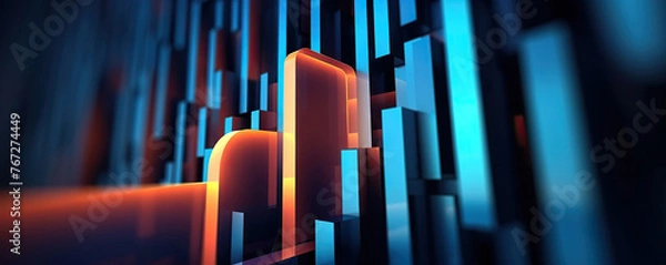 Fototapeta Digital background. Can be used in the description of network abilities, technological processes, digital storages, science, education, etc.