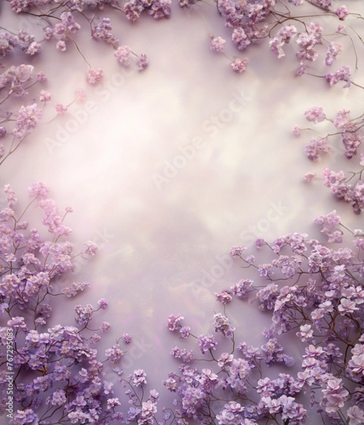 Obraz Pink blossom background, space for text. 