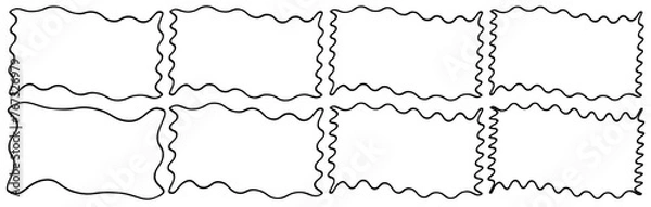 Obraz A Collection of Wavy Frames. Wave Elegance Zigzag Frame Set.