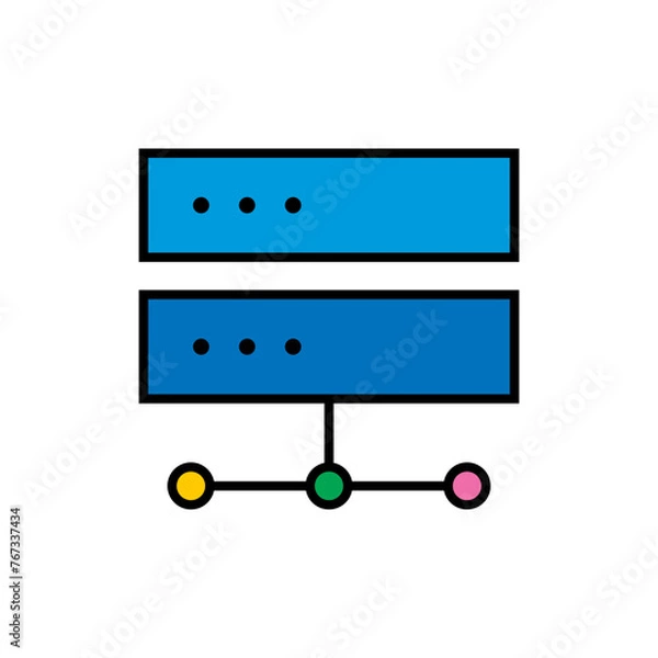 Fototapeta Data server vector illustration. Computer network icon.
