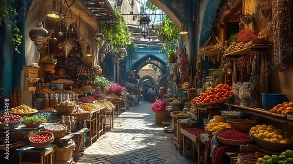 Obraz Vibrant Marketplace: The Heart of Culture and Commerce