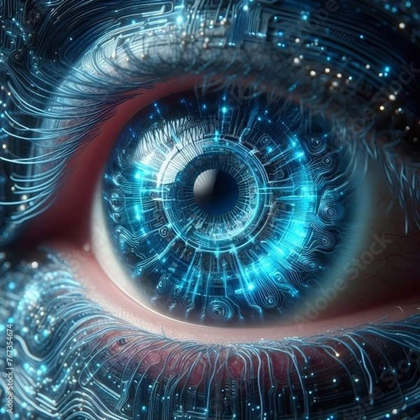 Fototapeta The Iris of the Future: A Look into the World of Technology