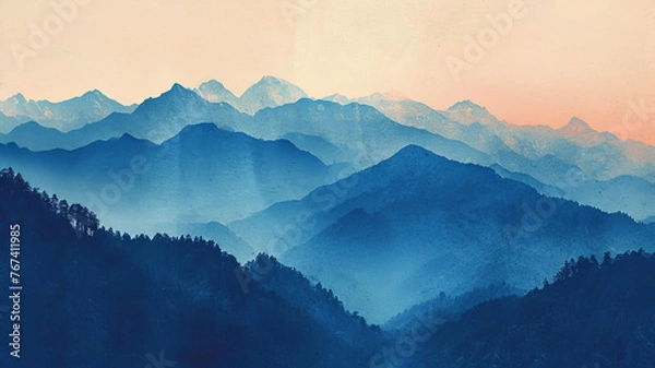 Fototapeta mountains in the morning