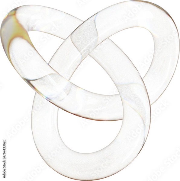 Fototapeta 3d rendering. Abstract geometric shapes illustration. Dispersion glass objects isolated on transparent background