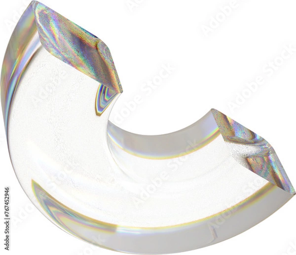 Obraz 3d rendering. Abstract geometric shapes illustration. Dispersion glass objects isolated on transparent background