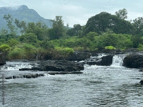 Fototapeta waterfall in the mountains