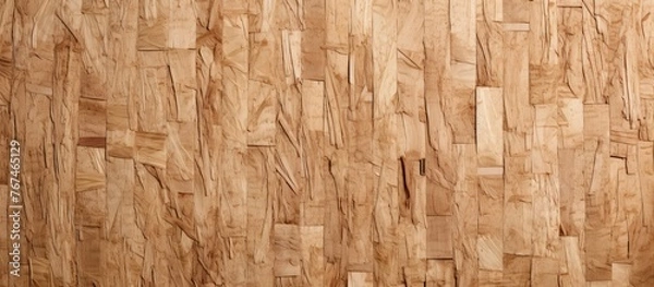 Fototapeta A closeup of a piece of hardwood flooring that resembles a brown wall with a unique wood stain formation, creating an artlike pattern in a grassy landscape