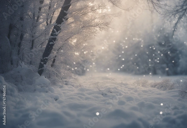 Fototapeta Magic winter snowstorm