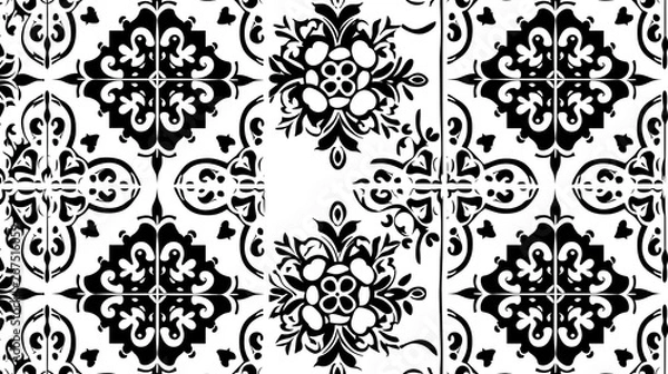 Fototapeta black and white pattern, beautiful background .