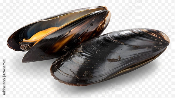 Fototapeta mussels isolated on white , generative ai