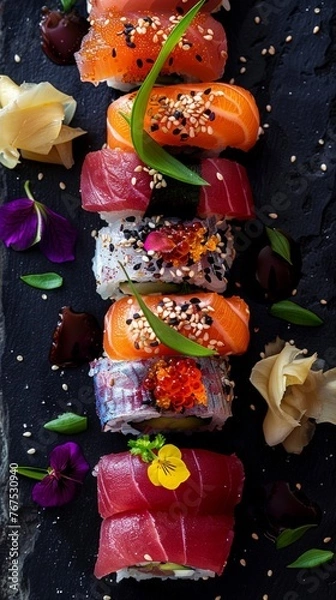 Obraz The vibrant life of a sushi selection