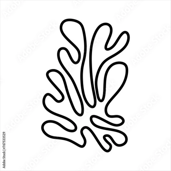 Obraz Outline Algae Plant Abstract Vector Element
