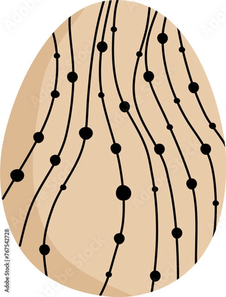 Fototapeta Black line and dot on eater egg