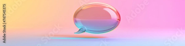 Obraz AI art, pastel color speech bubble background