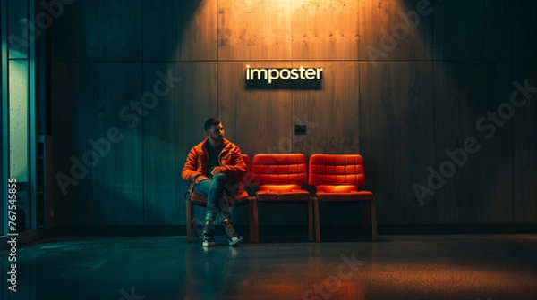 Fototapeta Facing Doubt: Interviewee Confronts Imposter Syndrome