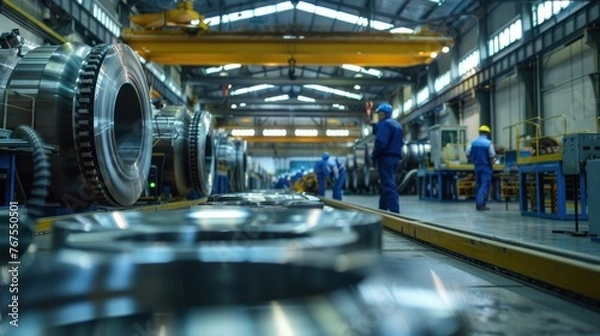 Fototapeta Within the industry that produces large mechanical parts