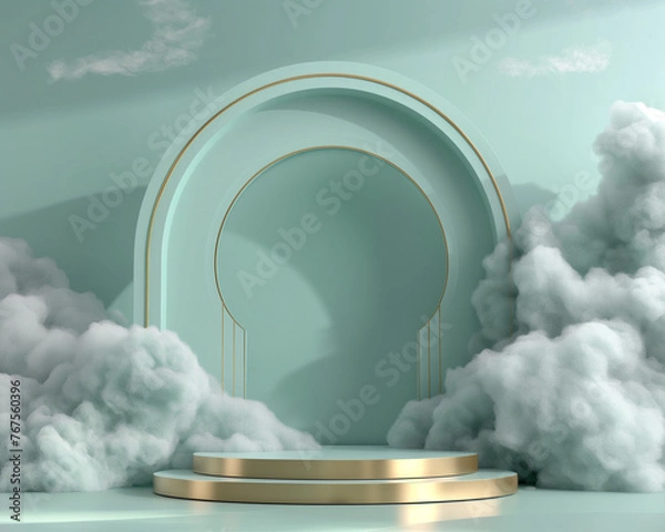 Obraz cloud computing concept podium for marketing products 