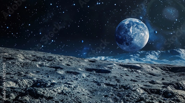 Fototapeta Background of Space Landscape in 3D Rendering