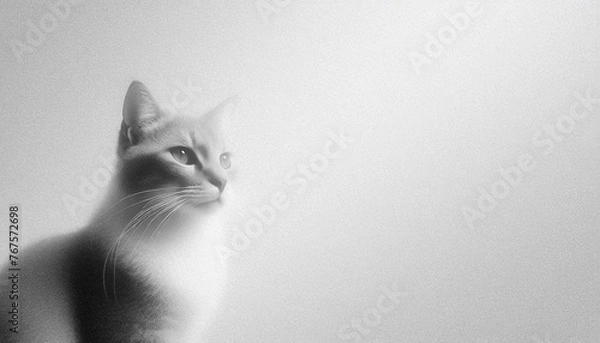 Obraz black and white cat portrait