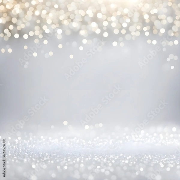 Obraz bokeh background white, gold sparkle
