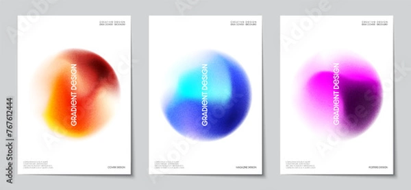 Fototapeta Poster gradient colorful circle blurred abstract background set. Design graphics for Covers, brochures, magazines, flyers, and portfolios. Vector illustration